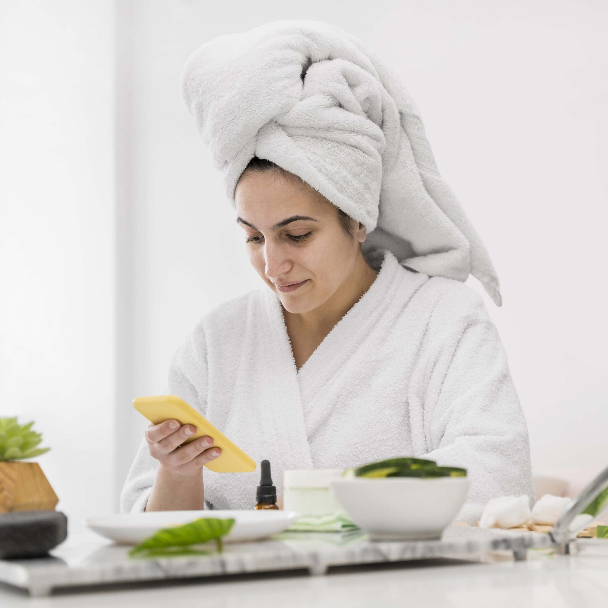 medium shot woman with smartphone