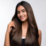 woman with long hair is posing photo